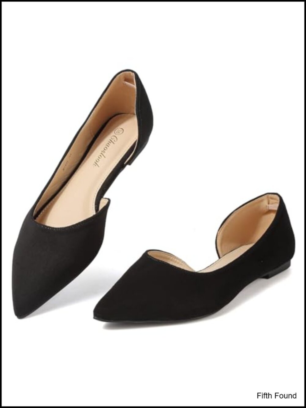 Womens Pointed Toe Ballet Flats Suede Memory Foam Comfort Dress Shoes